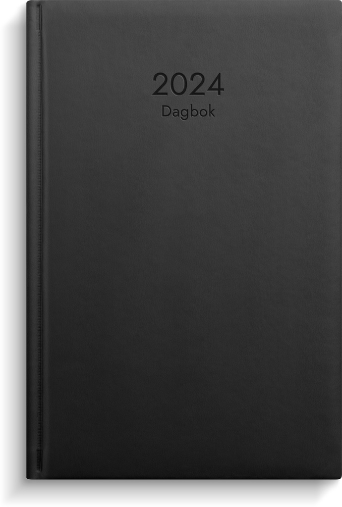 Dagbok svart konstläder 2024