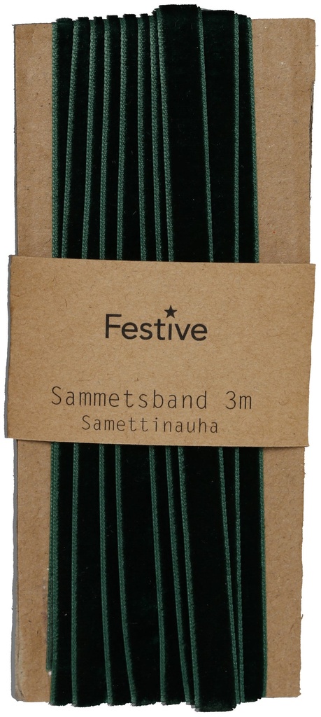 Sammetsband 3 m Grön