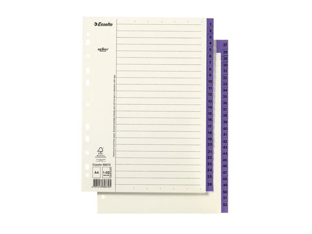 PAPPREGISTER SERVO A4 1-52 LILA