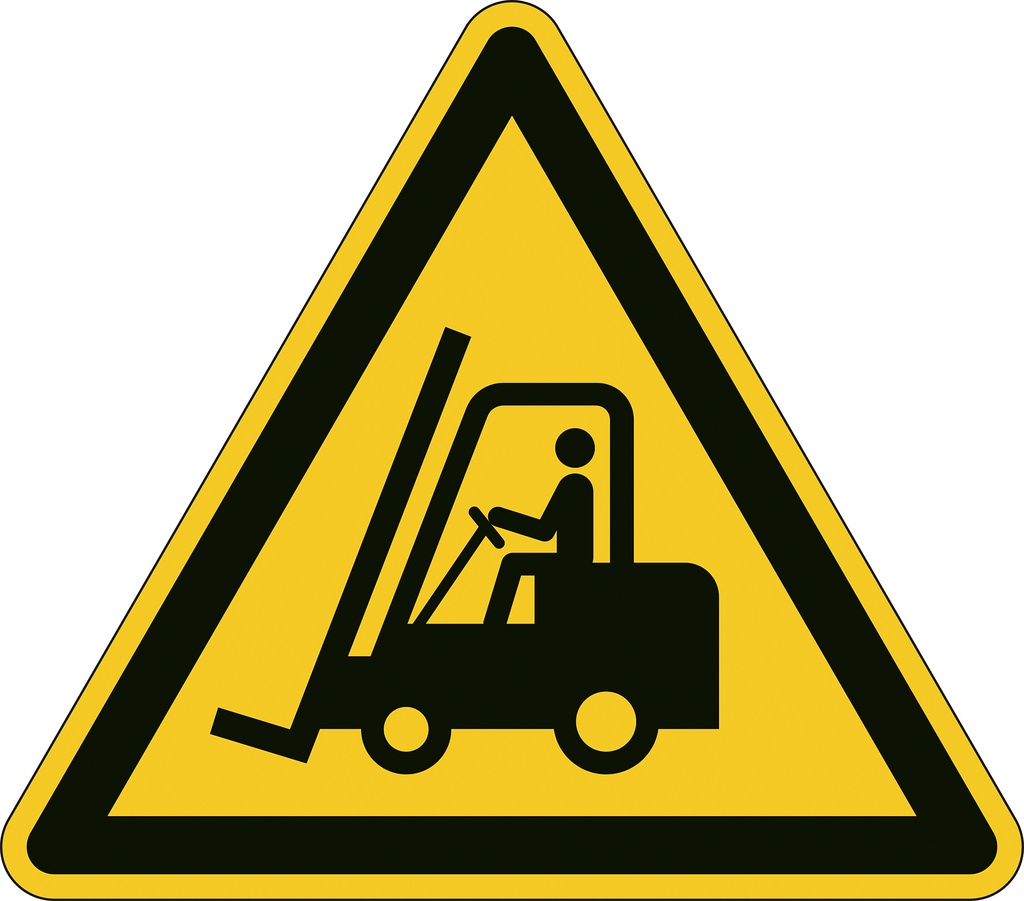 V.dekal "Varning för truckar".