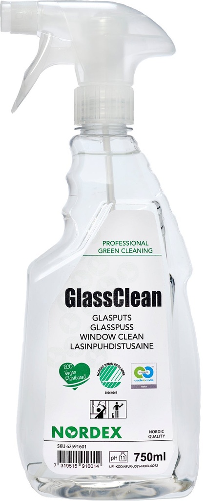 Fönsterputsmedel GlassClean 750 ml Nordex Green