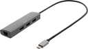 Hub USB-C/RJ45/3xUSB-A 3.0 grå