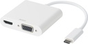 USB-C-HDMI/VGA/Ljud/USB-C 100W Deltaco Vit