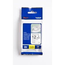 Märkband satin TZe-R231 12 mm x 4 m svart/vit