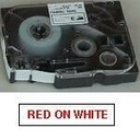 Märkband TZe 18mmx8m röd/vit