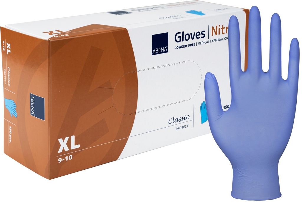 Handske nitril blå XL 150/fp