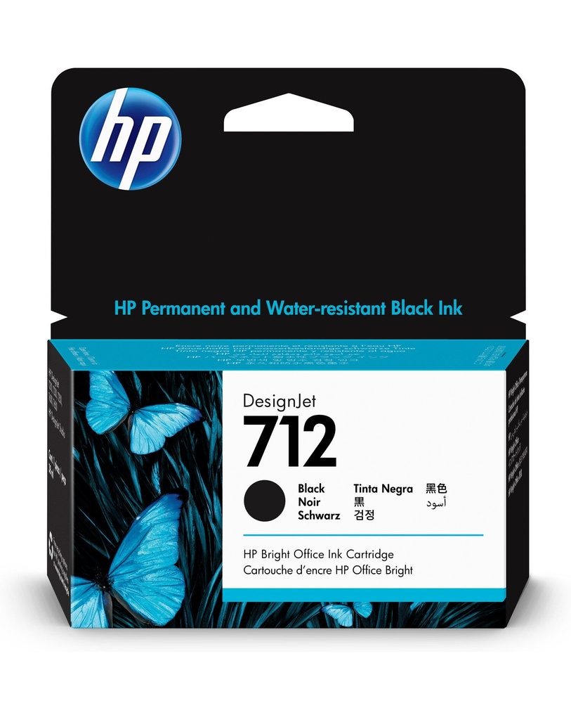 Bläck HP 712 Svart 38 ml
