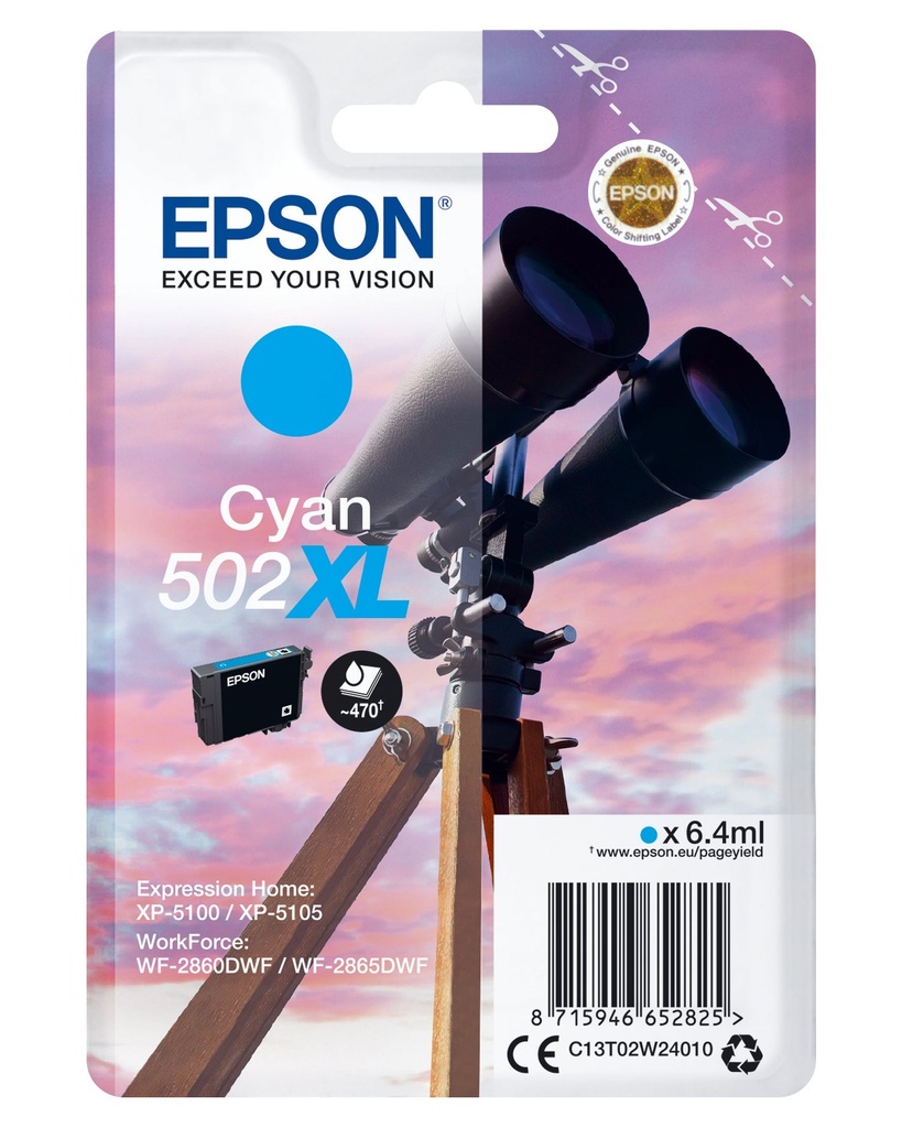Bläck Epson T502 XL Cyan