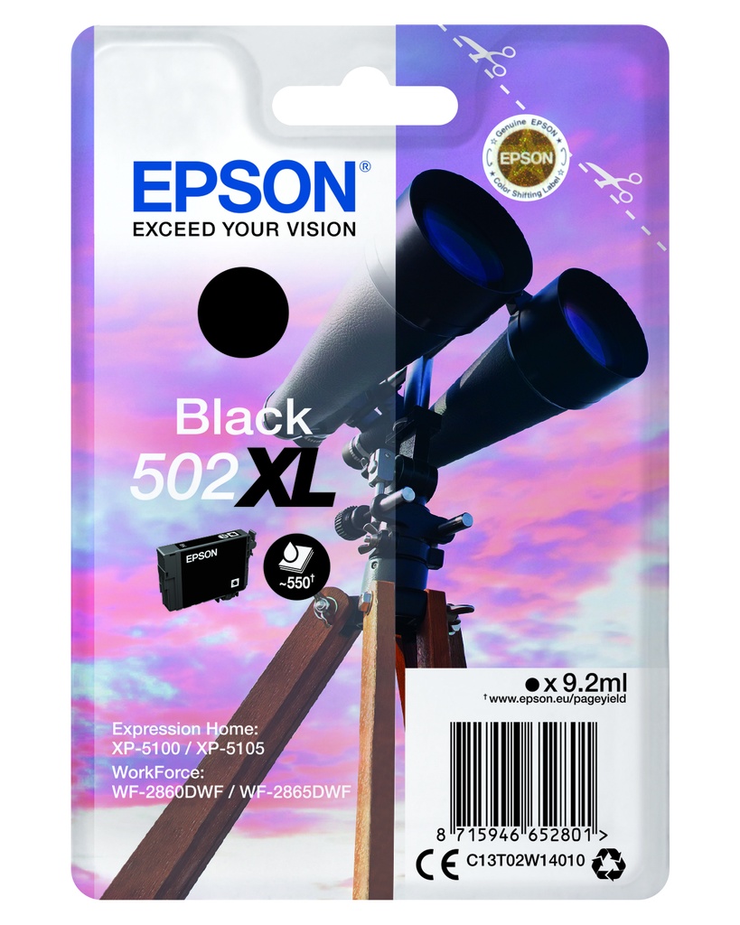 Bläck Epson T502 Svart