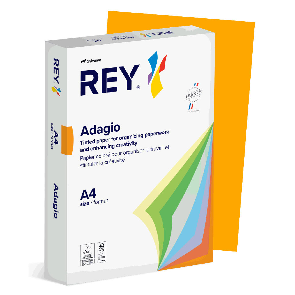 Färgat kopieringspapper Rey Adagio A4 80g 500/fp Pumpkin
