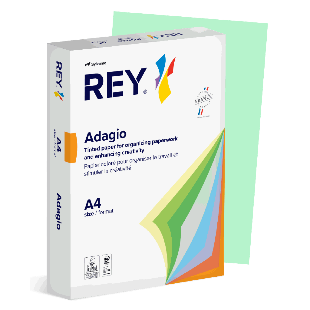 Färgat kopieringspapper Rey Adagio A4 80 g 500/fp Green