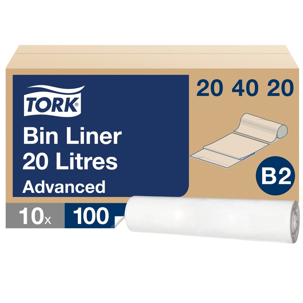 Soppåse B2 Tork 20 liter Vit 100/rl