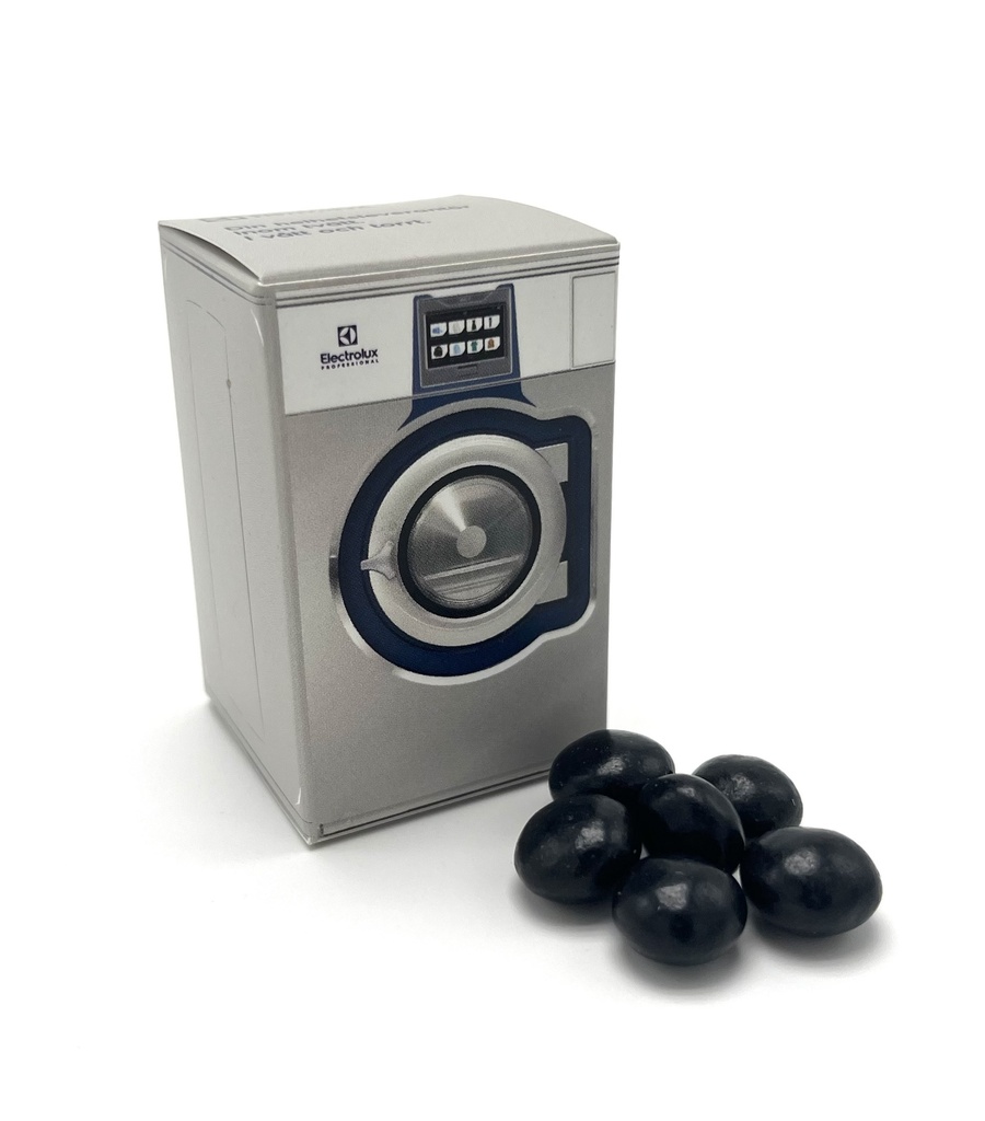 Tablettask 55g "Line 6000 tvättmskin" Liqorice chewies 120/fp