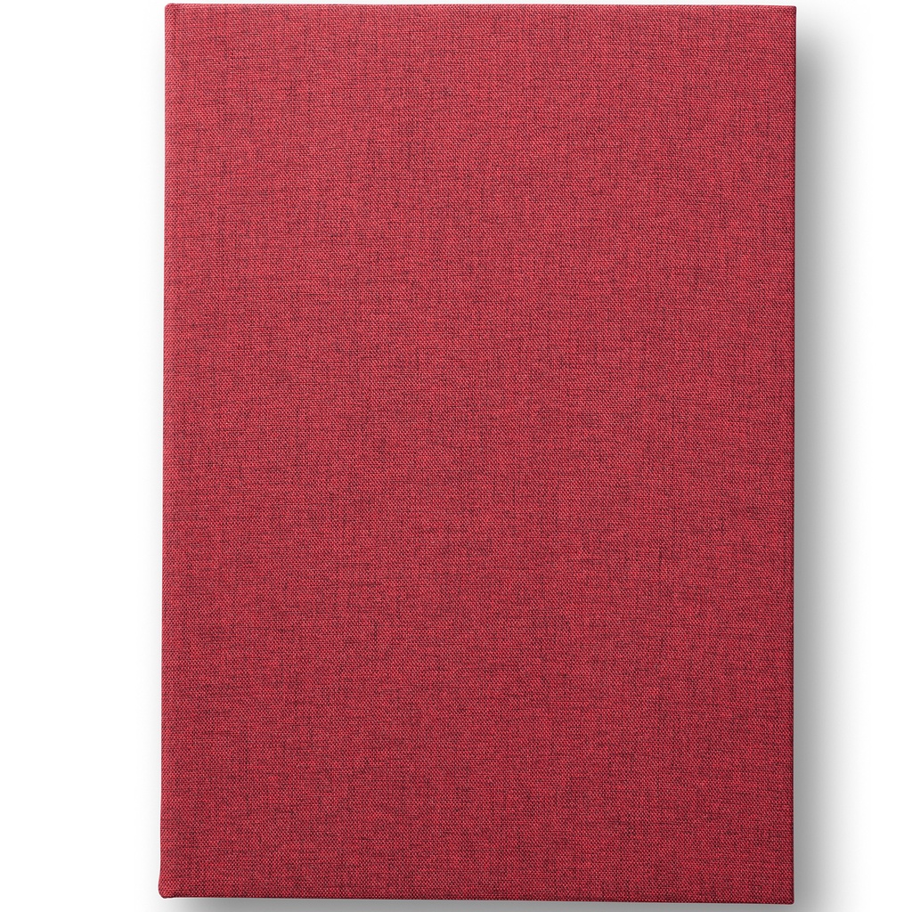 Anteckningsbok Tyg A4 linj röd