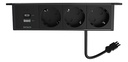Underbordet-3eluttag + A+C USB