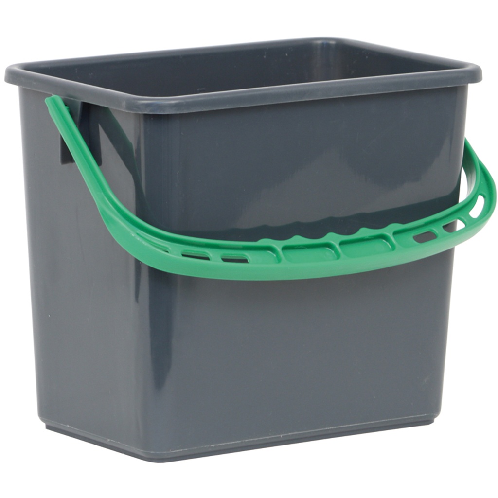 Hink Grå med Grönt handtag 6L