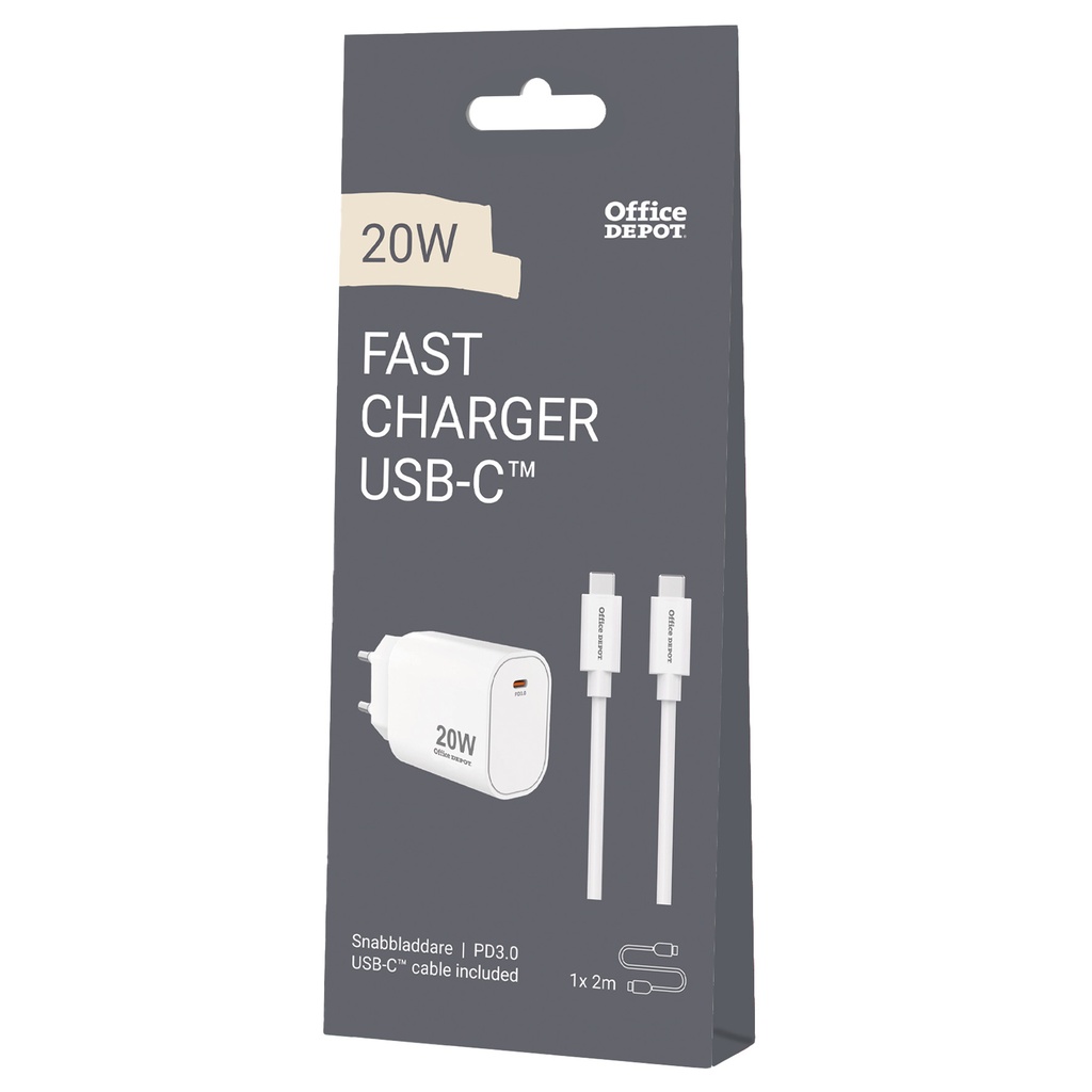 USB-C laddare 20W+ USBC-kabel