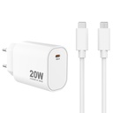 Laddare USB-C 20W + kabel med USB-C uttag