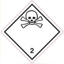 Farligt gods-etiketter 2.3 Toxic Gas 250 st/rulle