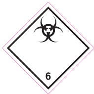 Farligt gods-etiketter 6.2 Infectious Substance 250 st/rulle