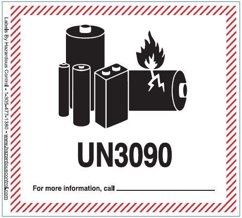 Farligt gods-etiketter UN3090 500 st/rulle