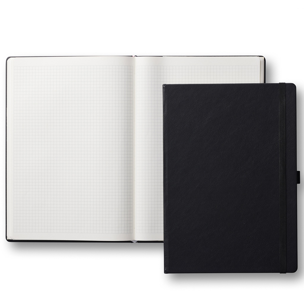 Ant.bok Classic A4 rutat svart