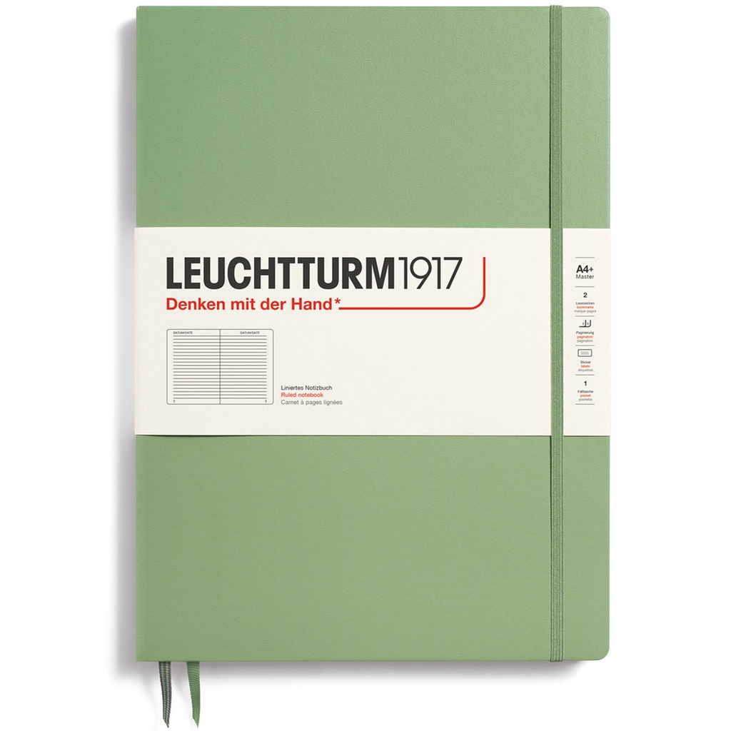 Anteckningsbok A4+ linj sage
