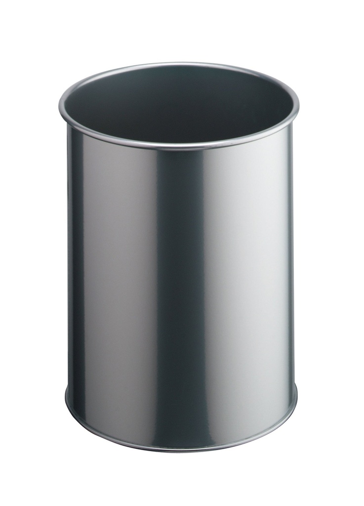 Papperskorg metall 15 liter Silver