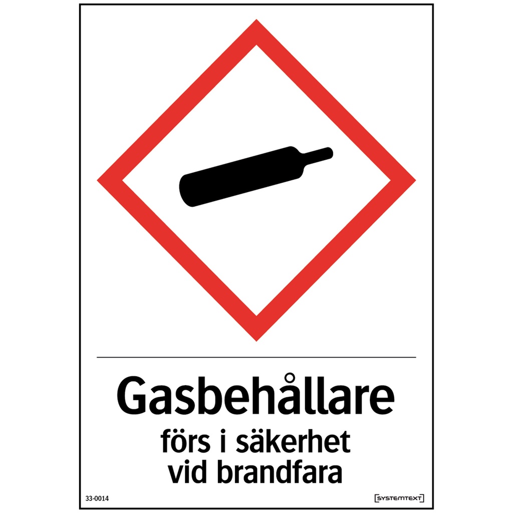 Skylt Gasbehållare A6 plast