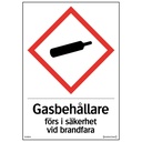 Skylt Gasbehållare A5 plast