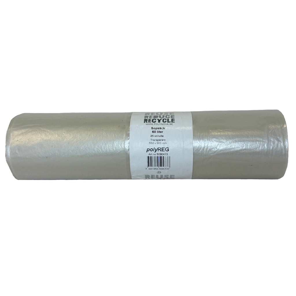 Sopsäck PolyREG 60L tran.30 my