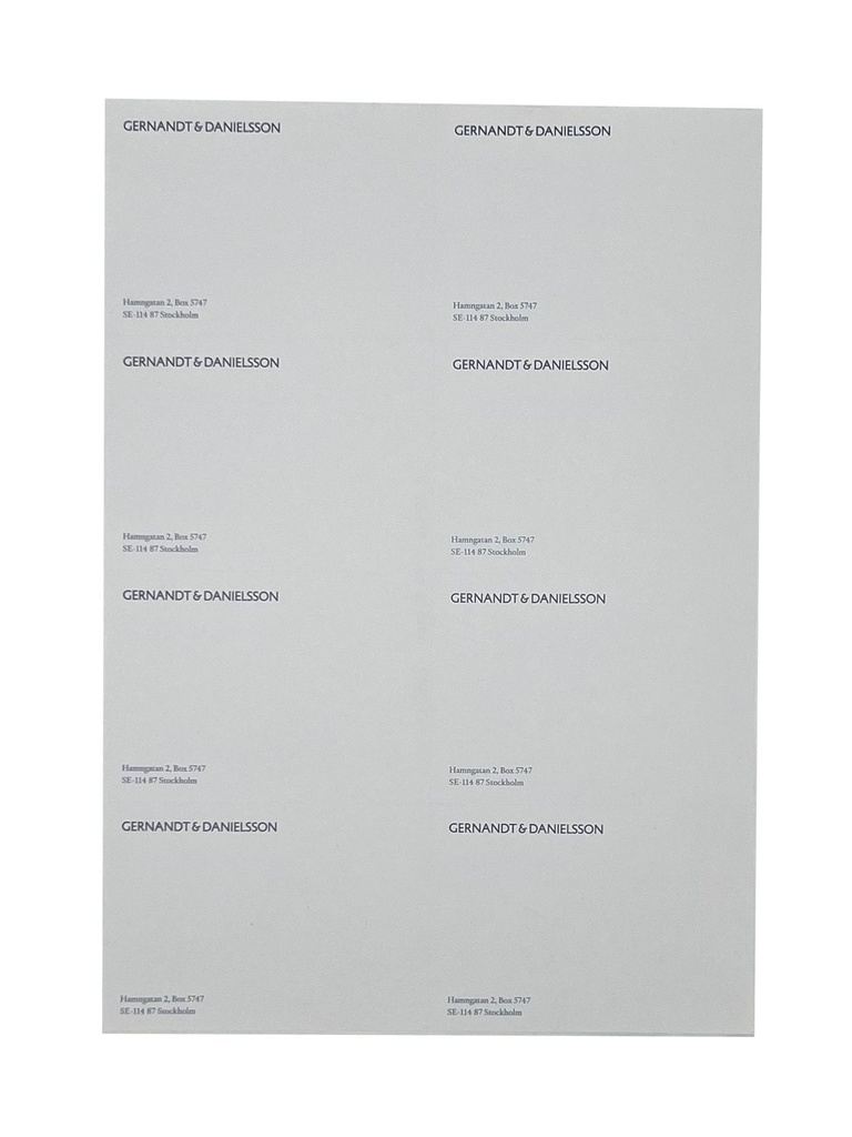 Adressetikett G&D 105x74 mm 8st/A4 100st/ask (8564307)