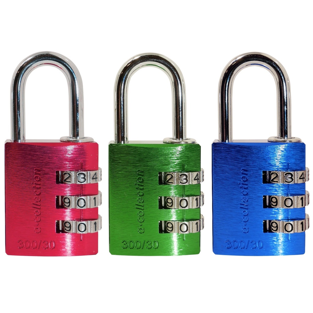 Hänglås kombination 3-pack 30 mm