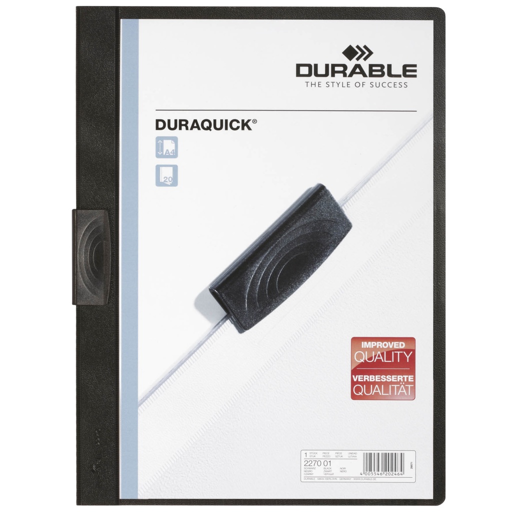 Klämmapp Duraquick A4 svart