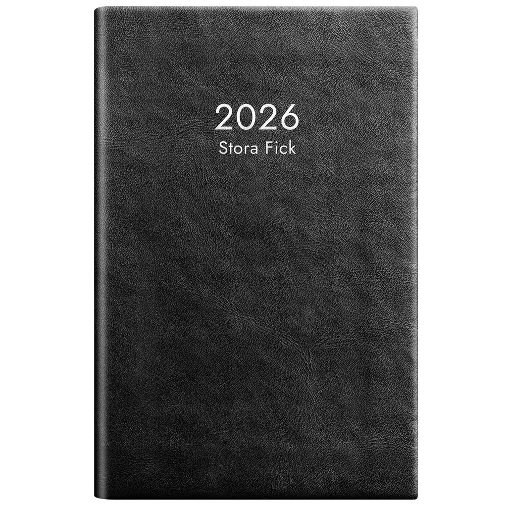 Stora Fick 2026 svart konstläd