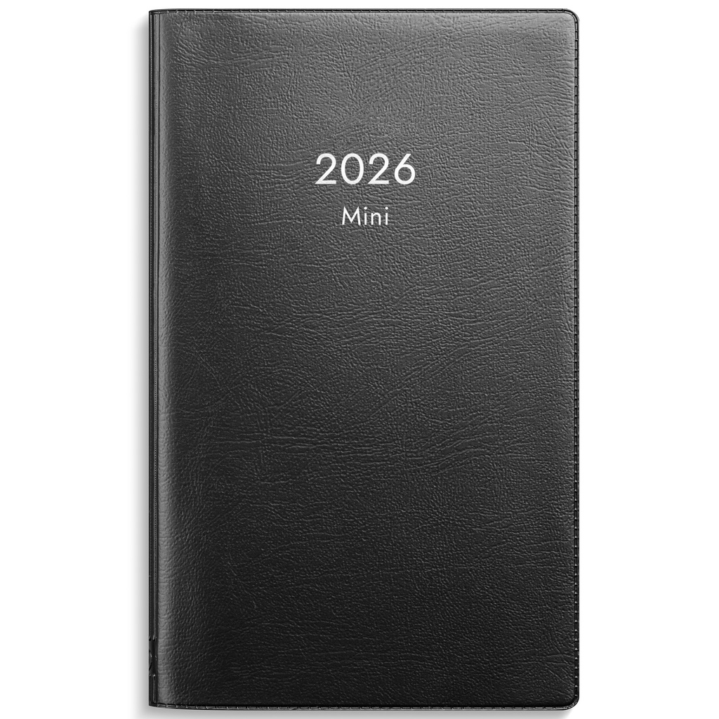 Kalender 2026 Mini svart plast