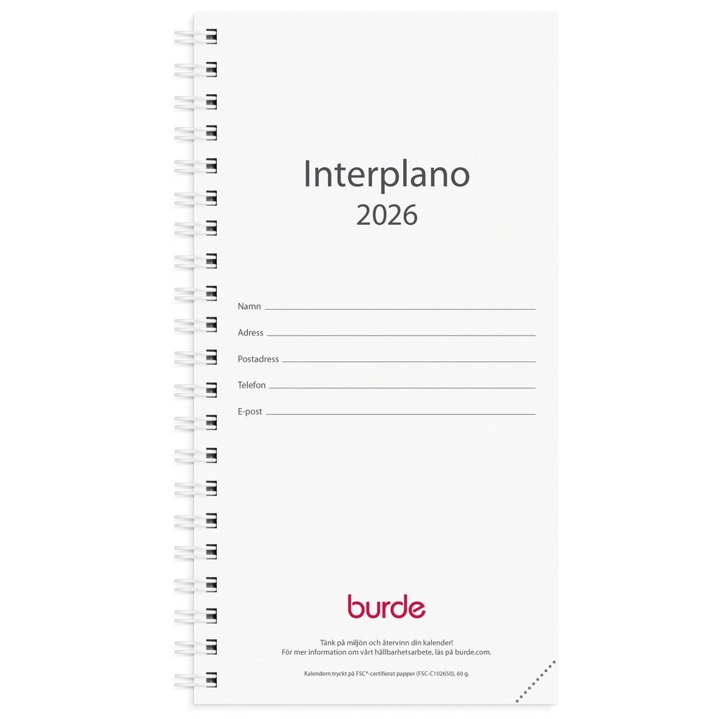 Kalender 2026 Interplano refil