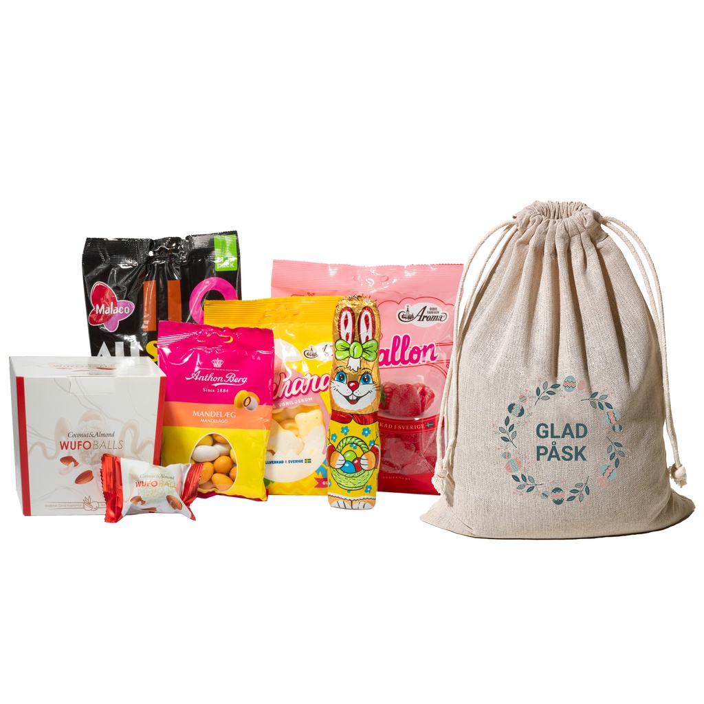 Linnesäck med godis 1070g