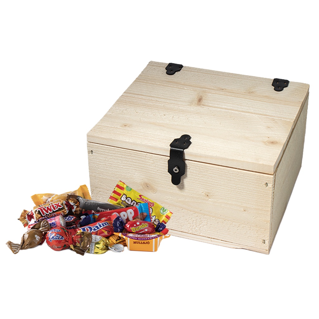 Trälåda m inslaget godis 900g
