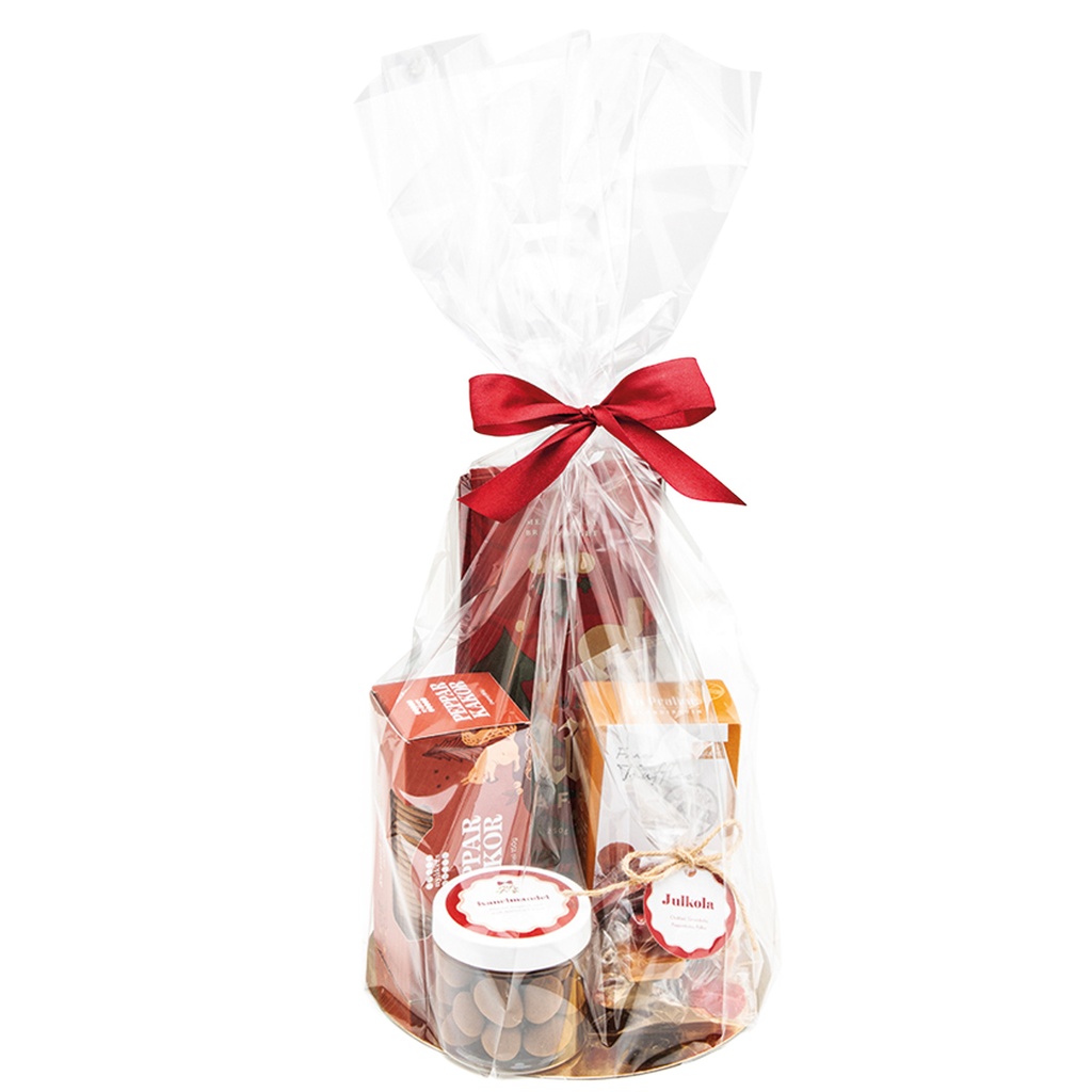 Julgåva cellofan och rosett