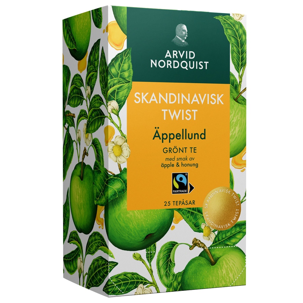 Te Skandinavisk Twist Äppellund grönt te 25-pack