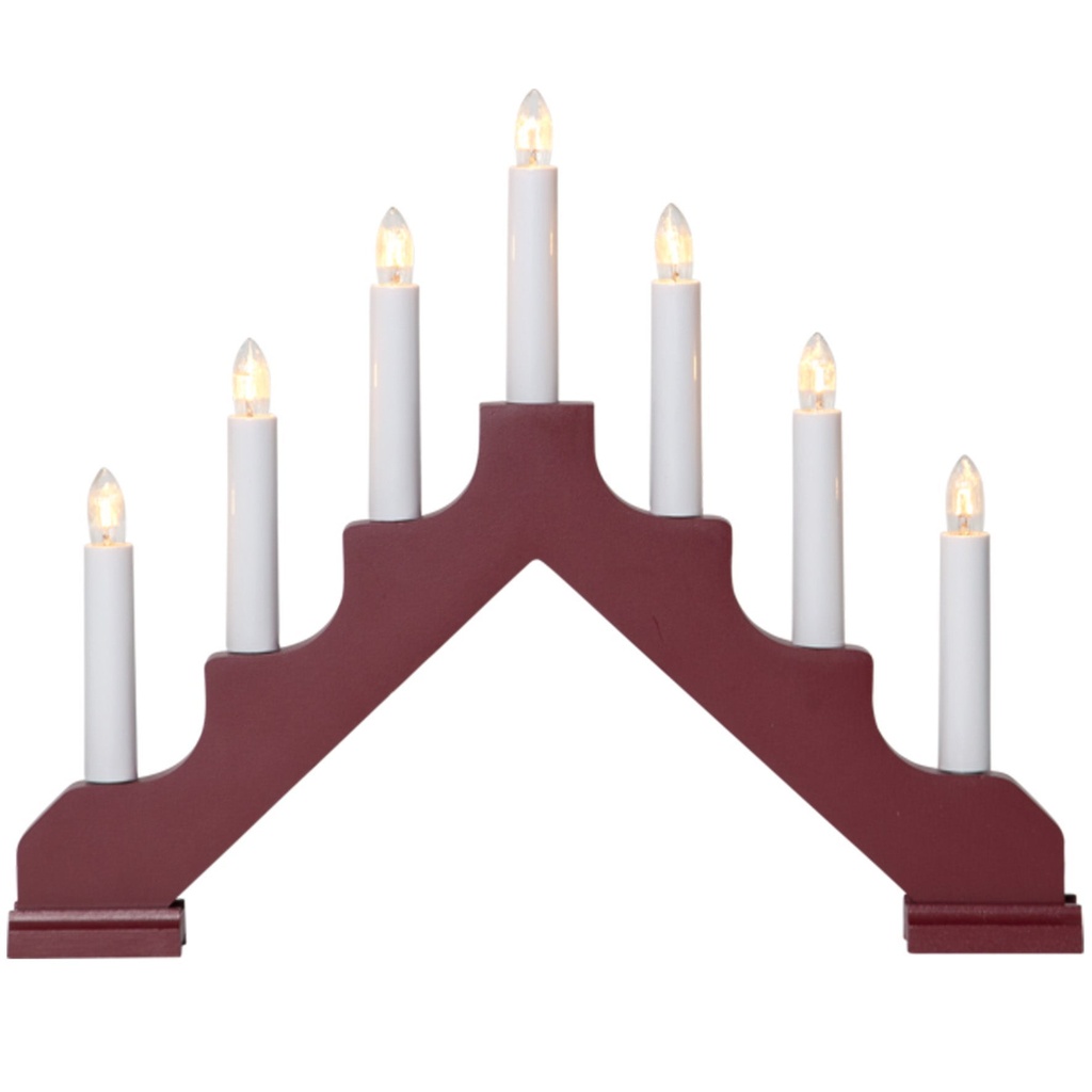 Adventsljusstake Ada 7 ljuskällor röd
