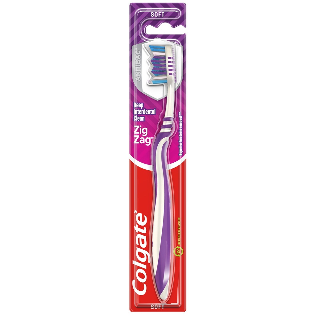 Tandborste Colgate Zig Zag Soft vit/lila