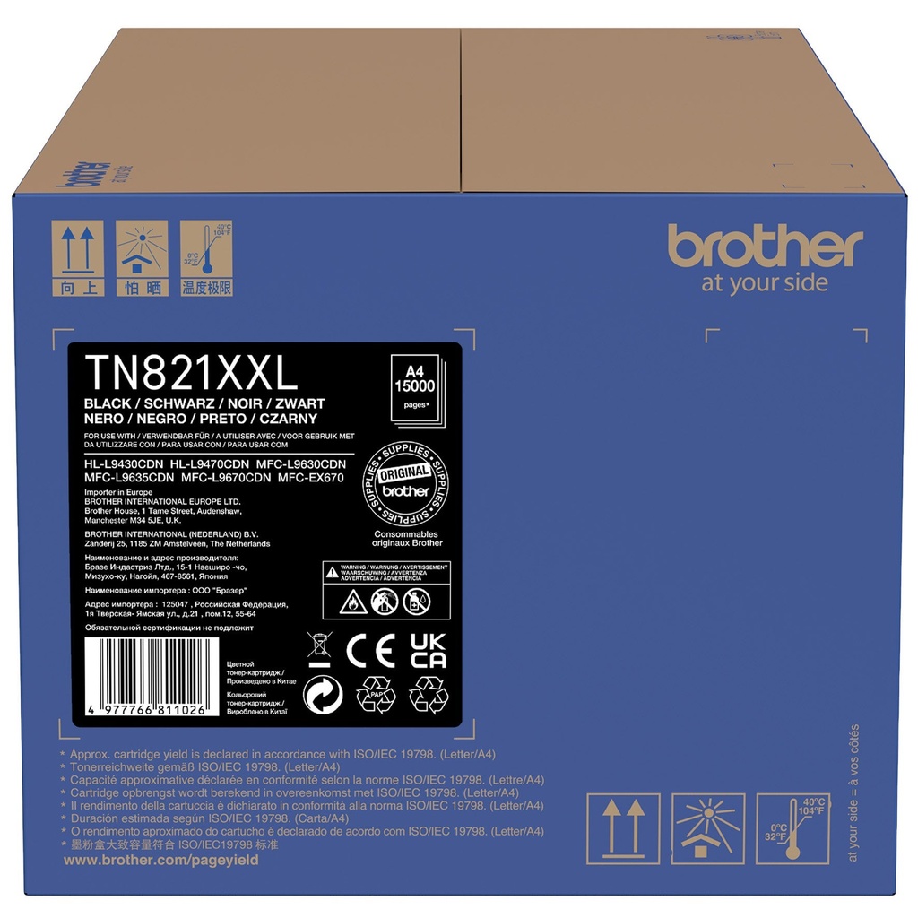 Toner Brother TN821XXLBK 15K svart