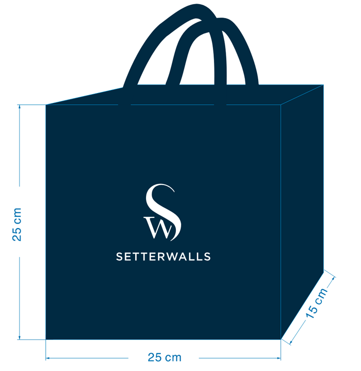 Lunchpåse tyg blå med vit logo x st / krt