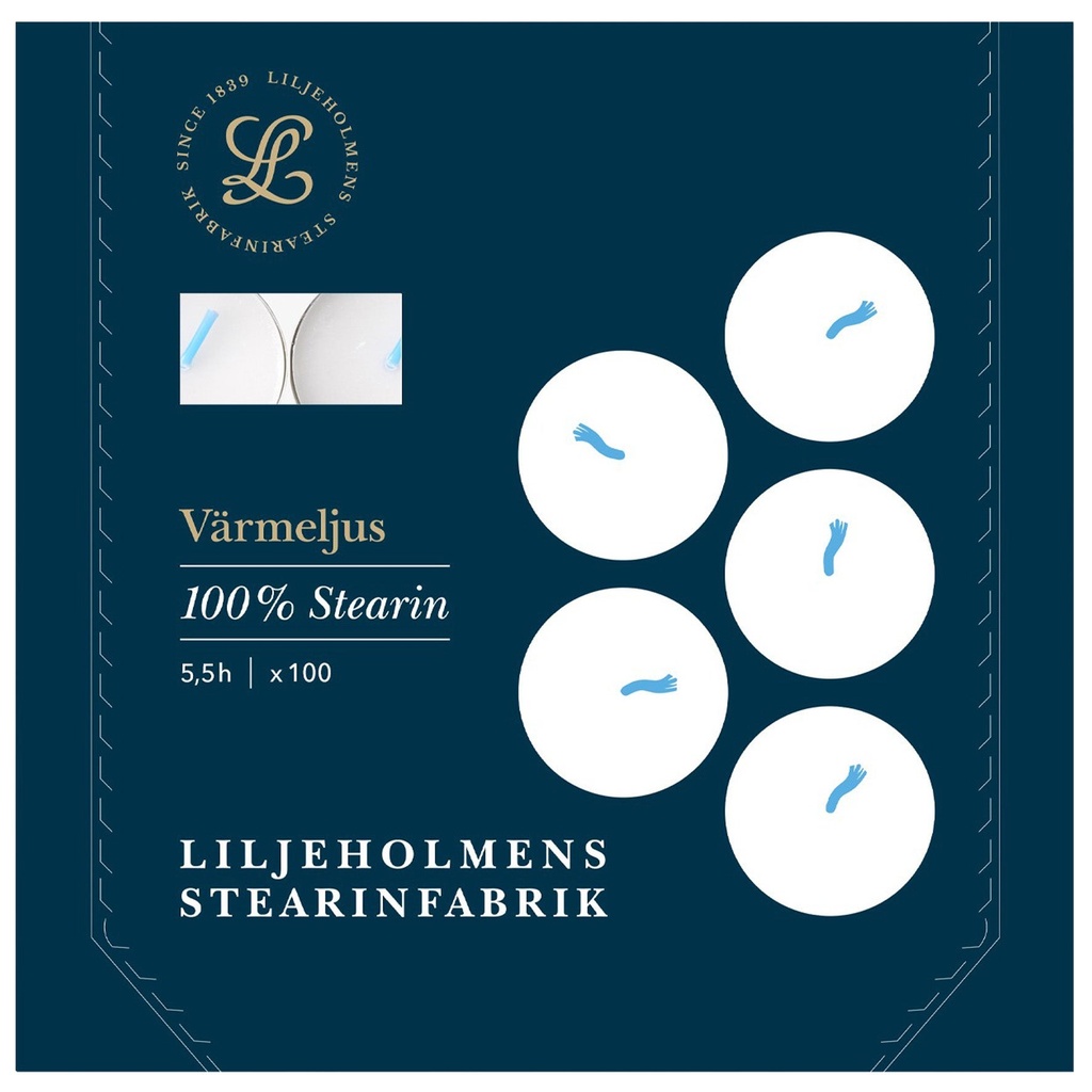 Värmeljus 100% stearin 5,5 h 100-pack