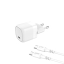 Laddare 1xUSB-C PD/PPS 25W kabel USB-C-USB-C 1 m vit