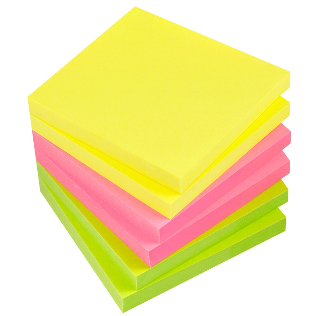 Notis Info Brilliant Sticky Notes 75x75 mm neon 6 block