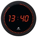 Väggklocka LED Ø 30 cm svart/röd