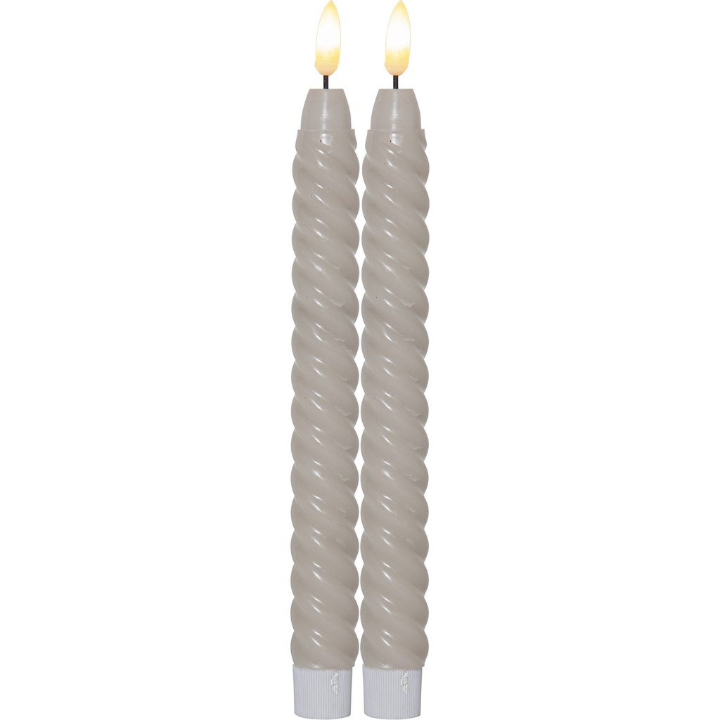 Antikljus LED 2-pack Swirl Beige